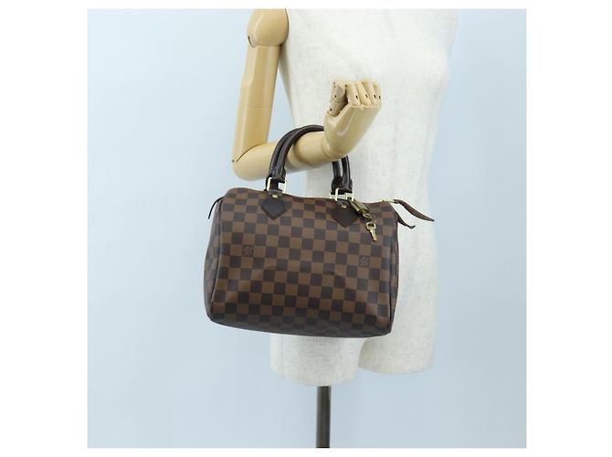 Borsa a mano LOUIS VUITTON Damier Ebene Speedy 25 N41532 LV Auth am12750V - vista 25