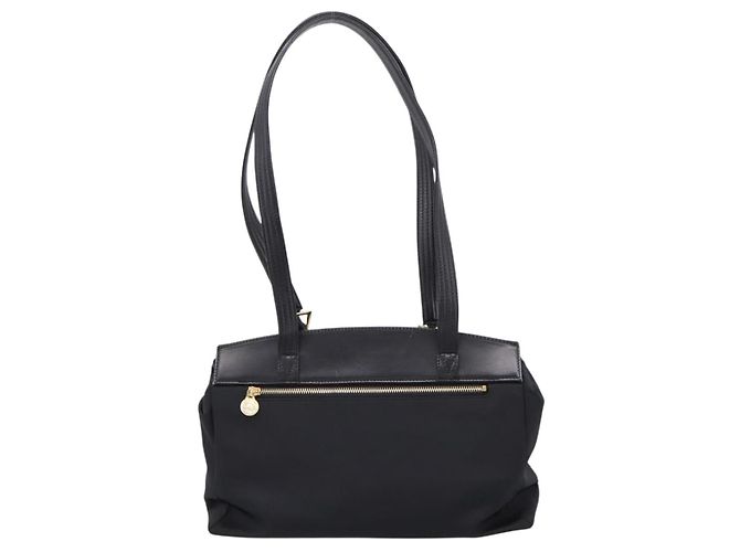 VERSACE Schultertasche Nylon Leder Black Gold Auth 205264 Schwarz Golden - Ansicht 2