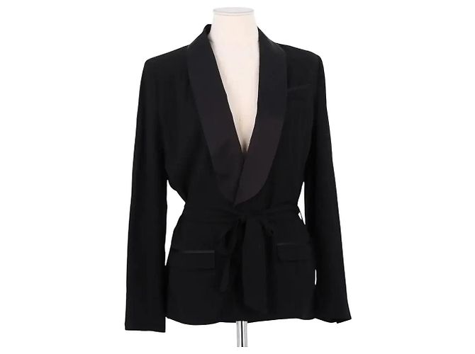 Blazer negro de viscosa The Kooples - vista 2