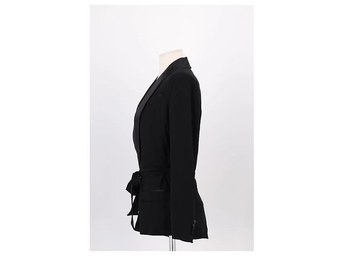 Blazer negro de viscosa The Kooples - vista 5