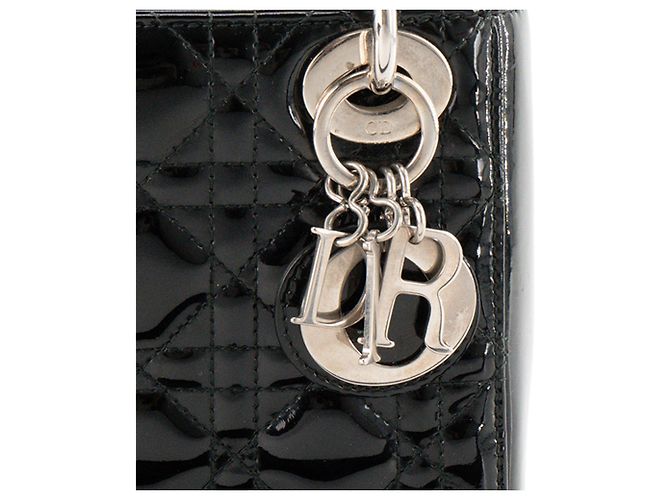 Autre Marque DIOR - Borsa a tracolla Lady Dior Mini in pelle cannage verniciata nera Nero - vista 5