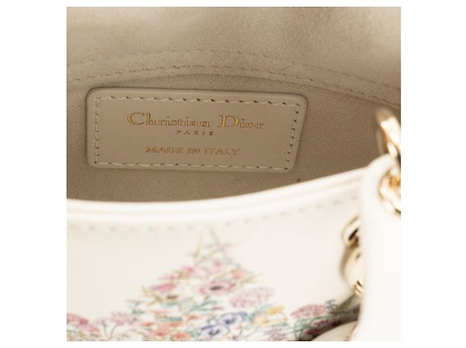 DIOR - Borsa a tracolla Lady Dior Micro Lucky Star in pelle liscia bianca edizione limitata Bianco - vista 5