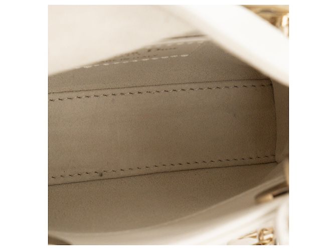 DIOR - Borsa a tracolla Lady Dior Micro Lucky Star in pelle liscia bianca edizione limitata Bianco - vista 6