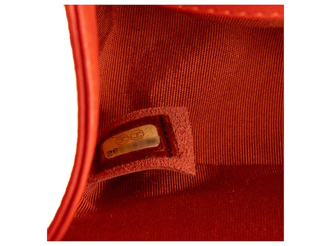 CHANEL - Borsa a tracolla mini Chanel Boy in pelle liscia arancione - vista 10