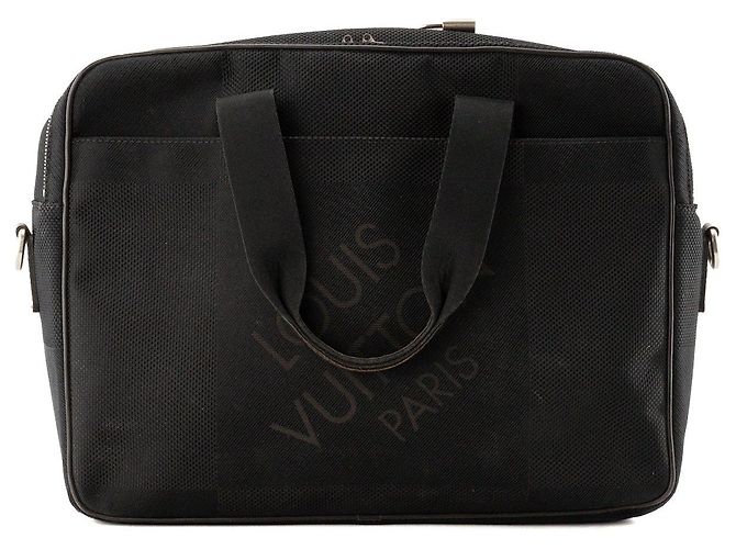 LOUIS VUITTON - Bolsa de ombro Louis Vuitton Damier Géant em lona preta Preto - vista 3