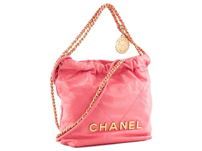 CHANEL - Borsa a tracolla Chanel 22 mini in pelle liscia rosa - vista 2
