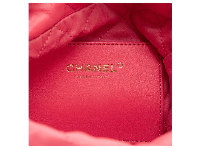 CHANEL - Borsa a tracolla Chanel 22 mini in pelle liscia rosa - vista 6