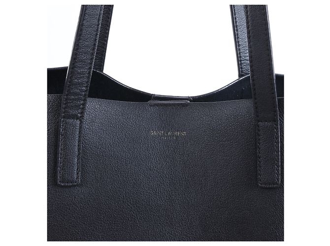 Autre Marque Saint Laurent Paris Sac Shopping Leather Tote bag in Black Nero - vista 10