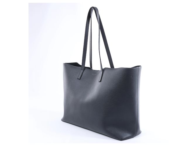 Autre Marque Saint Laurent Paris Sac Shopping Leather Tote bag in Black Nero - vista 2