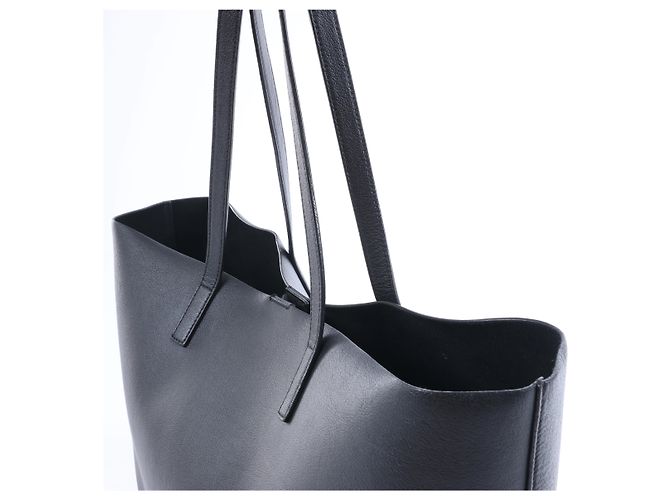 Autre Marque Saint Laurent Paris Sac Shopping Leather Tote bag in Black Nero - vista 5