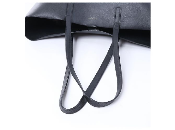 Autre Marque Saint Laurent Paris Sac Shopping Leather Tote bag in Black Nero - vista 6