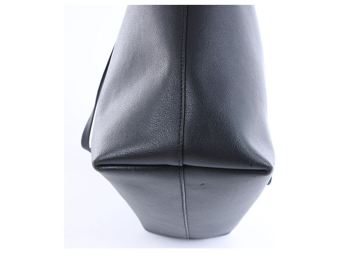 Autre Marque Saint Laurent Paris Sac Shopping Leather Tote bag in Black Nero - vista 9