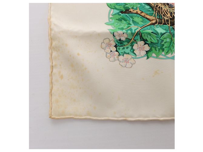 Hermès Carré 90 "Les Quatre Saisons" Seidentuch in Ivory Beige - Ansicht 10