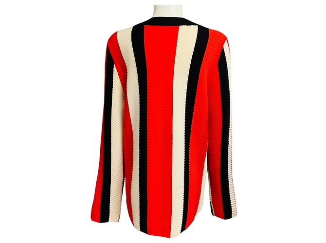 Akris Punto Langärmeliger Wollstrickpullover Orange / Cream / Black Mehrfarben - Ansicht 3