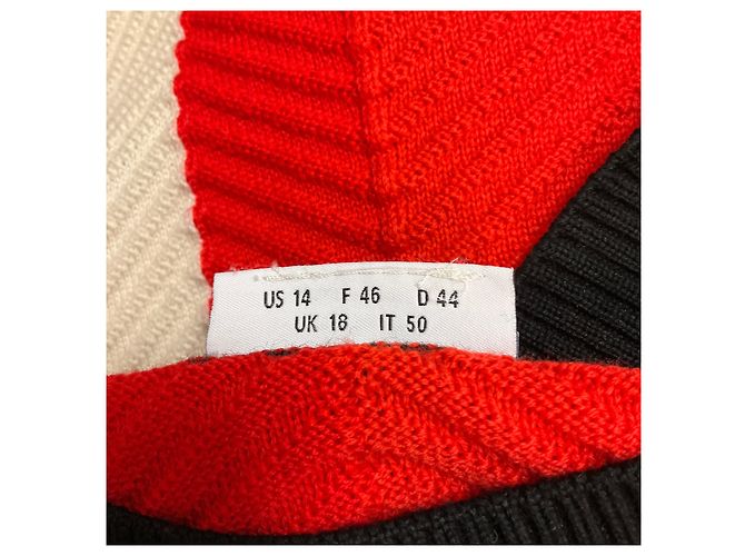 Akris Punto Langärmeliger Wollstrickpullover Orange / Cream / Black Mehrfarben - Ansicht 6