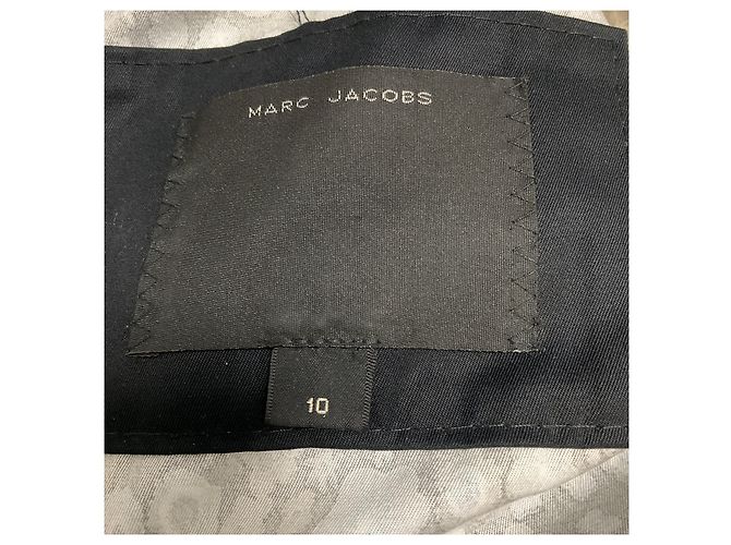 Abito in cotone floreale Marc Jacobs blu navy con applicazioni di pietre multicolore e cintura - vista 5