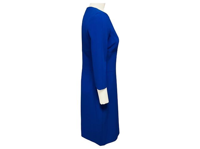 Autre Marque Vestido midi ajustado de crepé azul cobalto Narciso Rodriguez - vista 2