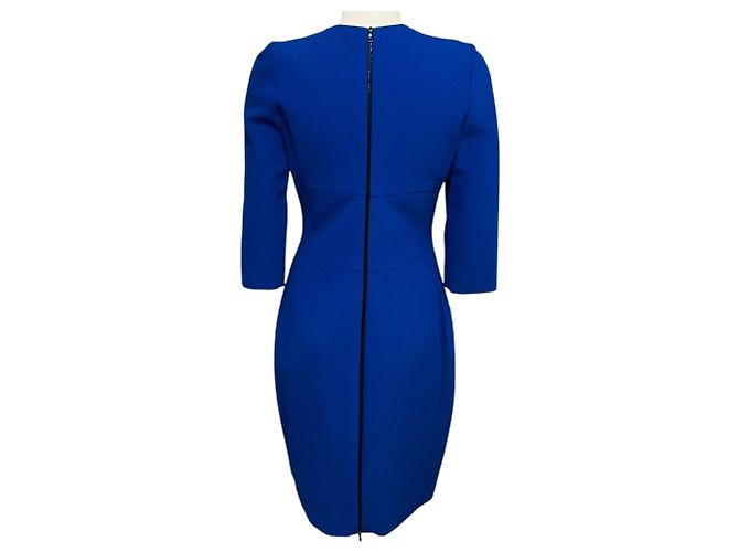 Autre Marque Vestido midi ajustado de crepé azul cobalto Narciso Rodriguez - vista 3