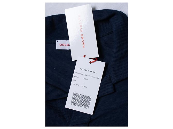 Autre Marque Orlebar brown, polo Massey SS waffle blu - vista 6