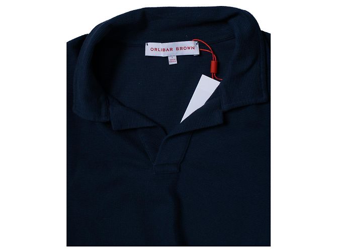 Autre Marque Orlebar brown, polo Massey SS waffle blu - vista 7
