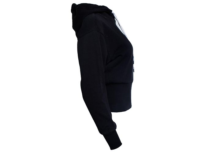 Moncler, Schwarzer Hoodie mit Logo - Ansicht 2