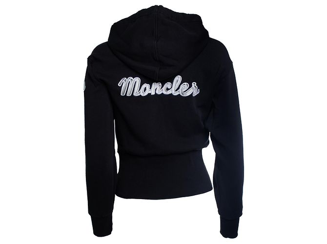 Moncler, Schwarzer Hoodie mit Logo - Ansicht 3