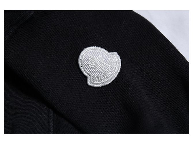 Moncler, Schwarzer Hoodie mit Logo - Ansicht 7