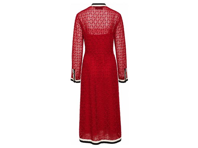 Gucci, vestido de encaje rojo GG Roja - vista 3