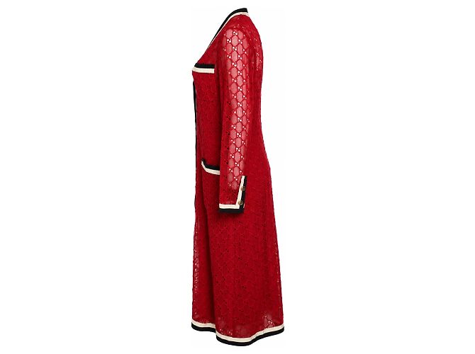 Gucci, vestido de encaje rojo GG Roja - vista 4