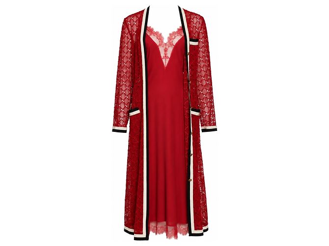 Gucci, vestido de encaje rojo GG Roja - vista 5