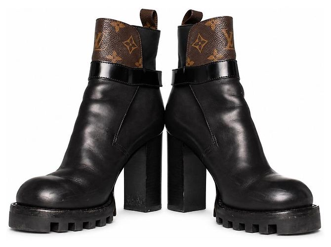 Louis Vuitton, botas de cano curto com fivela star trail Marrom Preto - vista 3