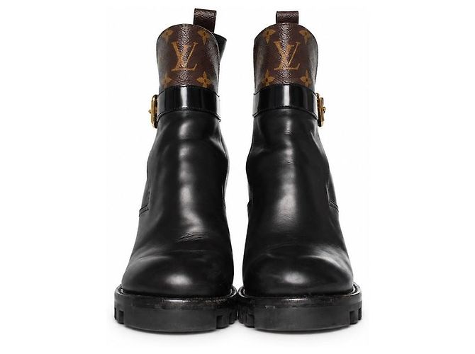 Louis Vuitton, botas de cano curto com fivela star trail Marrom Preto - vista 4