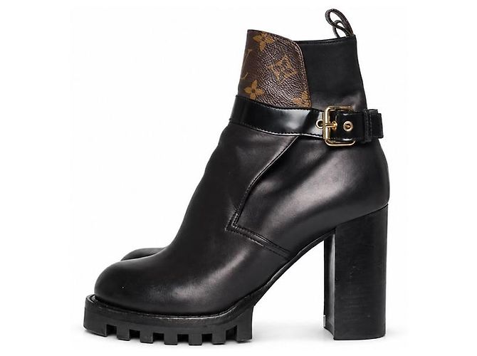 Louis Vuitton, botas de cano curto com fivela star trail Marrom Preto - vista 7