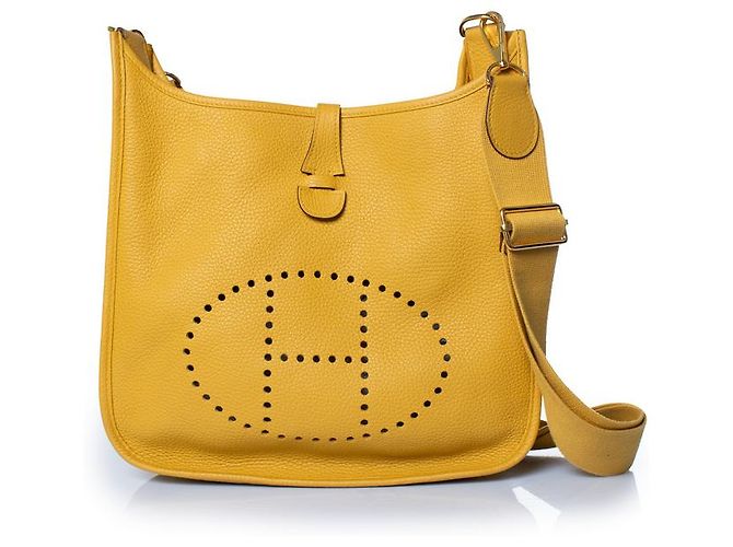 Hermès, borsa a tracolla Evelyne III in giallo - vista 3