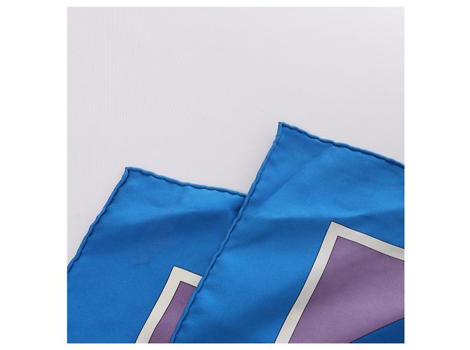 Hermès Carré 90 "MECANIQUE DU TEMPS" Silk handkerchief in Blue - view 2