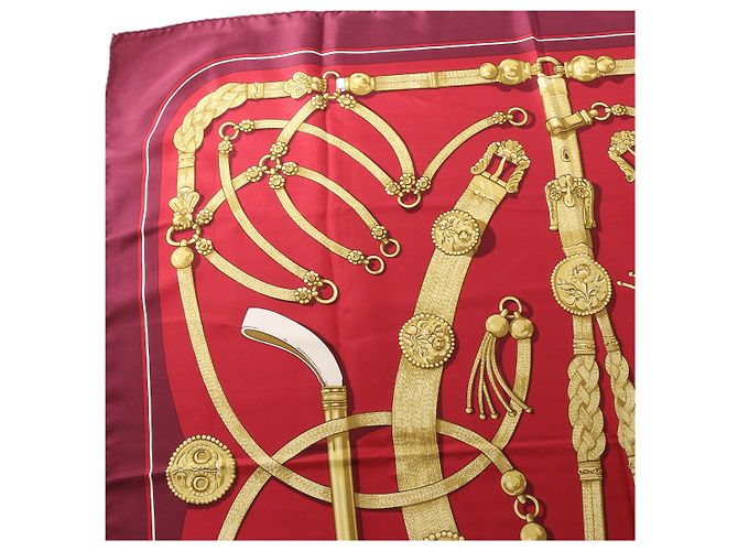 Hermès Carré 90 "Gaucho par Hermes Paris" Seidentuch in Burgundy Bordeaux - Ansicht 12