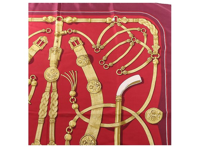 Hermès Carré 90 "Gaucho par Hermes Paris" Seidentuch in Burgundy Bordeaux - Ansicht 13