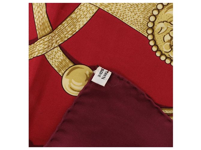 Hermès Carré 90 "Gaucho par Hermes Paris" Seidentuch in Burgundy Bordeaux - Ansicht 14