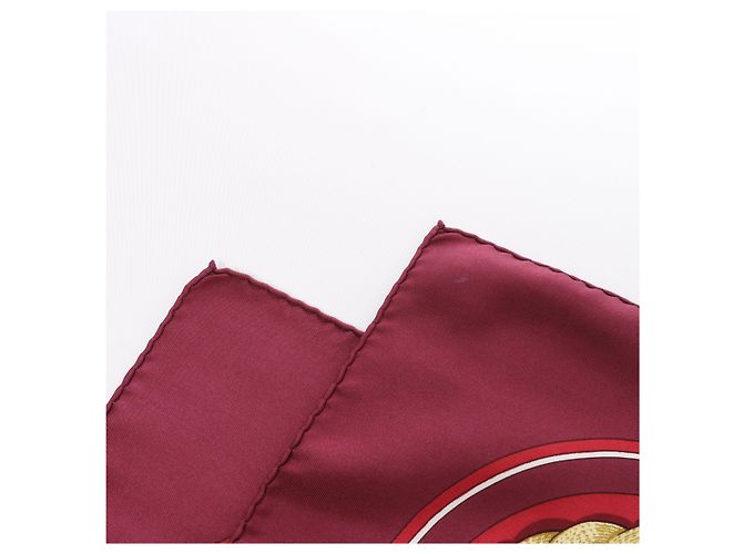 Hermès Carré 90 "Gaucho par Hermes Paris" Seidentuch in Burgundy Bordeaux - Ansicht 2