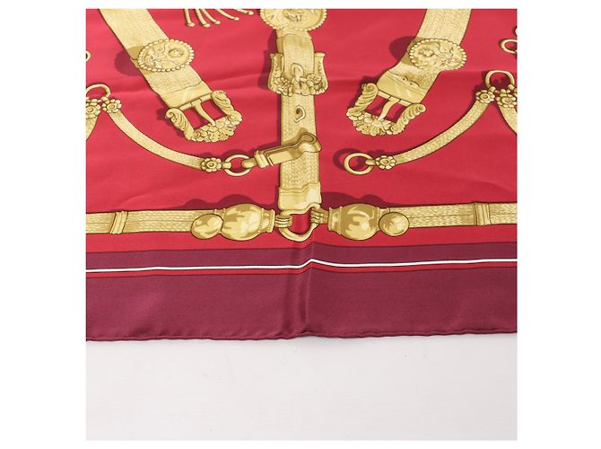 Hermès Carré 90 "Gaucho par Hermes Paris" Seidentuch in Burgundy Bordeaux - Ansicht 4