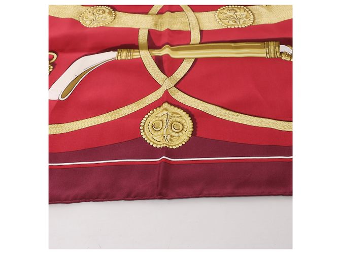 Hermès Carré 90 "Gaucho par Hermes Paris" Seidentuch in Burgundy Bordeaux - Ansicht 5