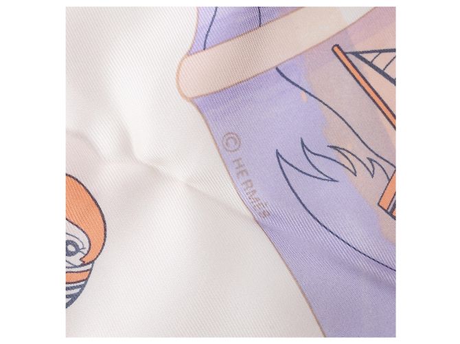 Hermès Carré 90 "COMPAGNONS DE MER" Lenço de seda em Orange Laranja - vista 10
