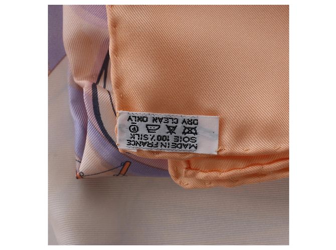 Hermès Carré 90 "COMPAGNONS DE MER" Lenço de seda em Orange Laranja - vista 13