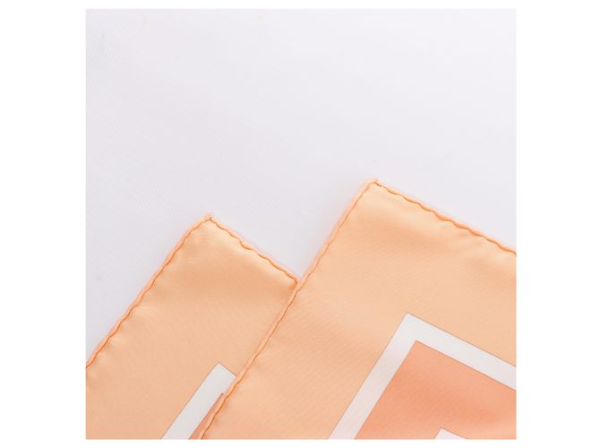 Hermès Carré 90 "COMPAGNONS DE MER" Lenço de seda em Orange Laranja - vista 3