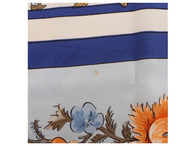 Garden Hermès Carré 90 "Les Jardiniers du Roy" Foulard di seta Blu - vista 11