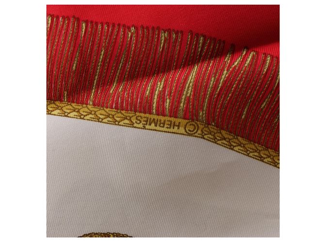 Hermès Carré 90 "Paste et Cavalerie" Seidentuch in Rot - Ansicht 15