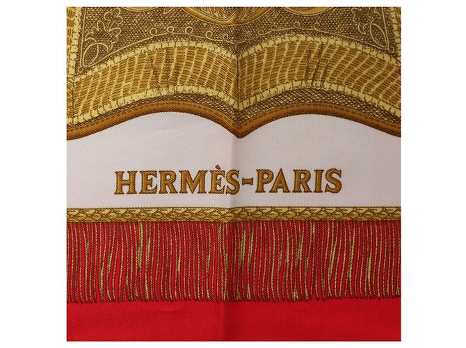 Hermès Carré 90 "Paste et Cavalerie" Seidentuch in Rot - Ansicht 9