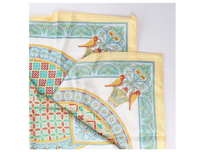 Hermès Carré 90 "CIELS BYZANTINS" Pañuelo de seda Amarillo - vista 3