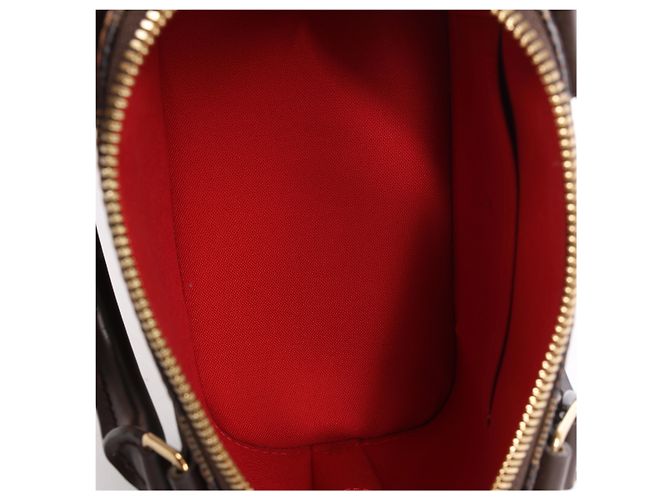 Louis Vuitton Alma BB Damier Ebene 2Way Handtasche in Braun Rot - Ansicht 11