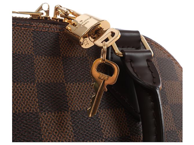 Louis Vuitton Alma BB Damier Ebene 2Way Handtasche in Braun Rot - Ansicht 13